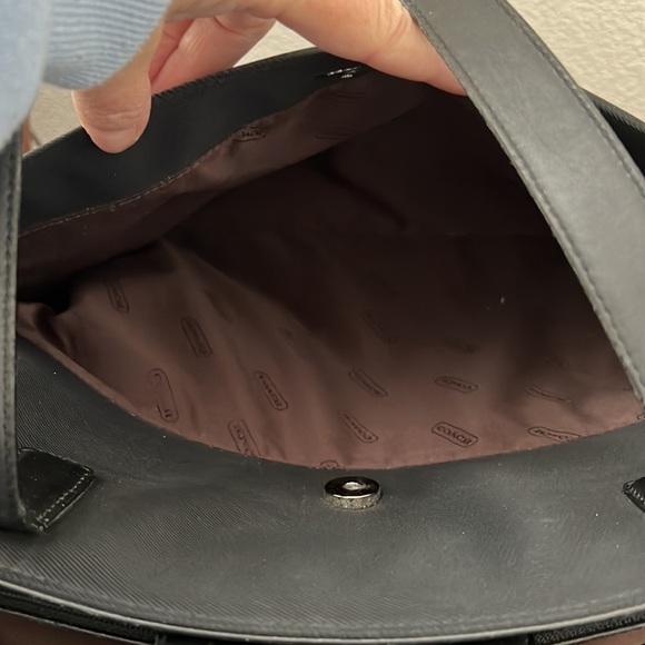 Coach Extra large vintage tote black leather trimmed - Picture 8 of 14